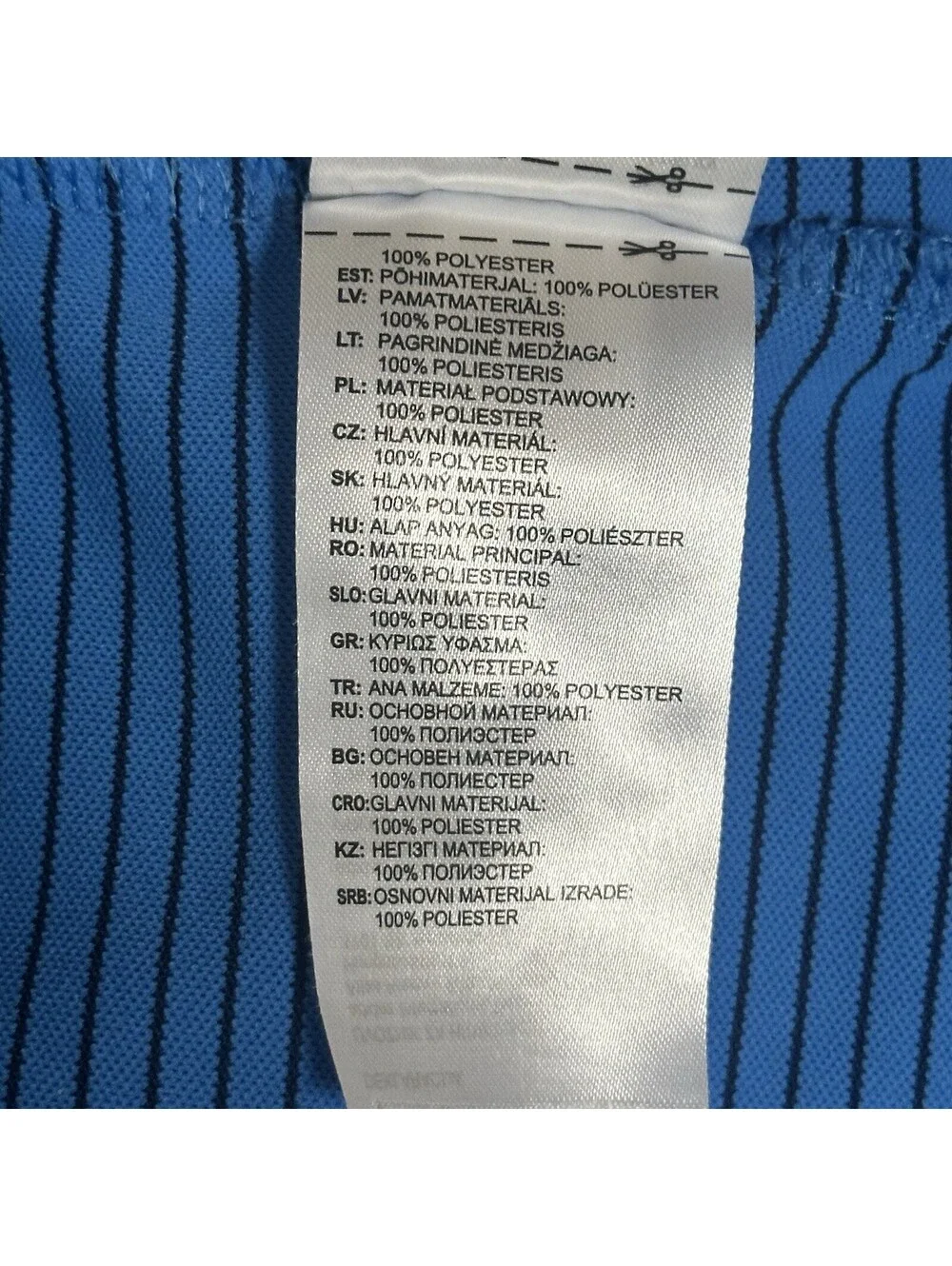 Adidas Polo Shirt Mens 2XL Blue Striped Short Sleeve